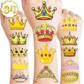 84 PCS Crown Tattoo Temorary Princess Crown Tattoos Stickers Birthday Party Favors Decorations Decor Supplies Theme Bachelorette Party Crown for Kids Cute Gifts Prizes Rewards